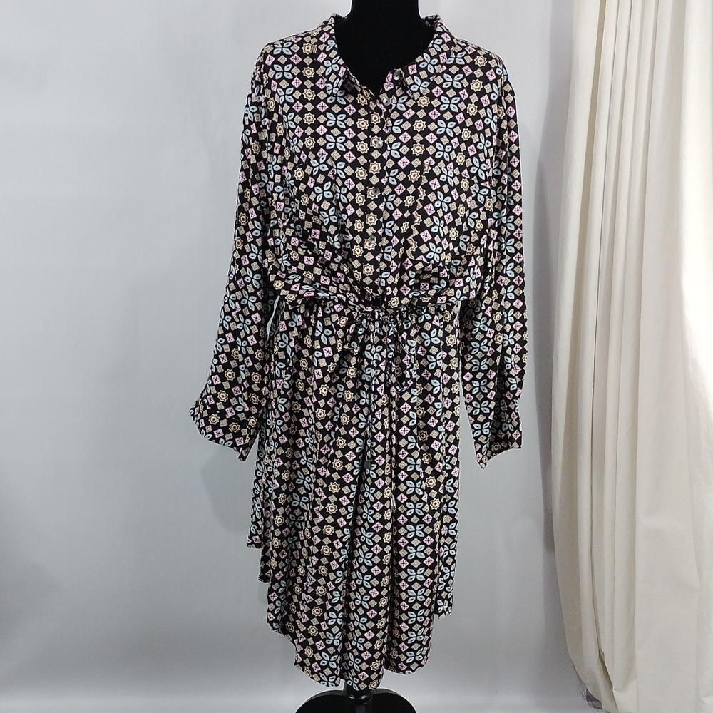Woman Within Dress With Drawstring Waist